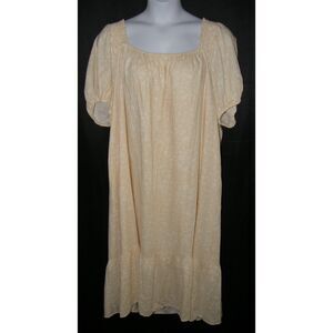 Creamy Beige Plus Sz 22/24 Lined Linen Blend Midi Dress Side Pockets LANE BRYANT